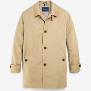 Cole Haan Stand Collar Rain Coat - Khaki, Size L